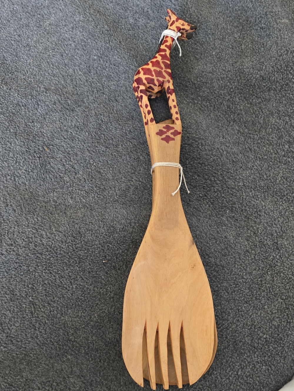 Handmade African salad serving set